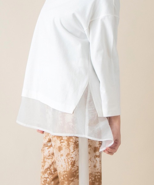 La SRIC（ラスリック）の「La SRIC / オーガンジードッキングカットソー（Tシャツ/カットソー・レディース・ブラック/ベージュ/オフホワイト・38）」の13枚目の写真