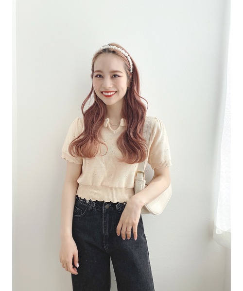 jumelle（ジュメロ）の「シータッチトップ（Tシャツ/カットソー・レディース・ミント/アイボリー/ベージュ・FREE）」の9枚目の写真