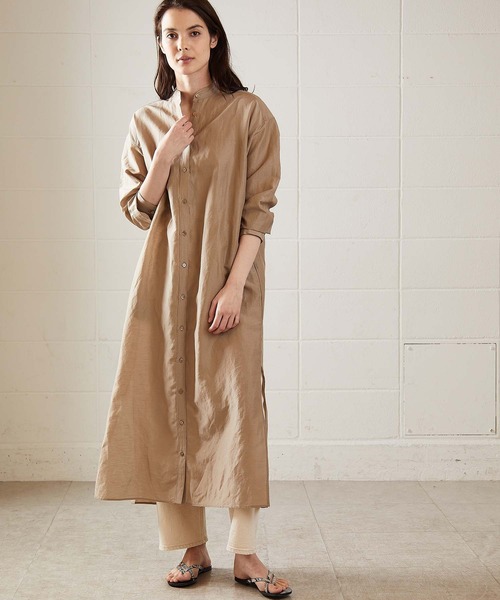 OUVRAGE CLASSE（ウヴラージュクラス）の「ストレートシャツワンピース（シャツワンピース・レディース・ベージュ/ホワイト・FREE）」の12枚目の写真