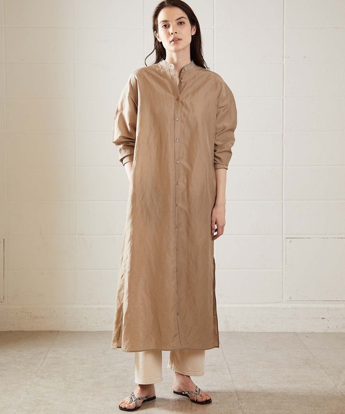 OUVRAGE CLASSE（ウヴラージュクラス）の「ストレートシャツワンピース（シャツワンピース・レディース・ベージュ/ホワイト・FREE）」の18枚目の写真