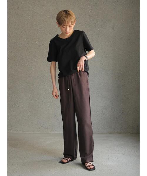 rem closet（レムクローゼット）の「ドロストパンツ（その他パンツ・レディース・ダークブラウン/アイボリー・S）」の2枚目の写真