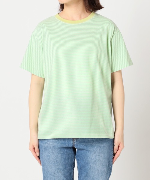 SLOBE citron.(スローブシトロン)の「SLOBE citron. カラーボーダーリンガーTEE【手洗い可能】◆(Tシャツ/カットソー・レディース・ブラウン/グリーン系その他・FREE)」の9枚目の写真