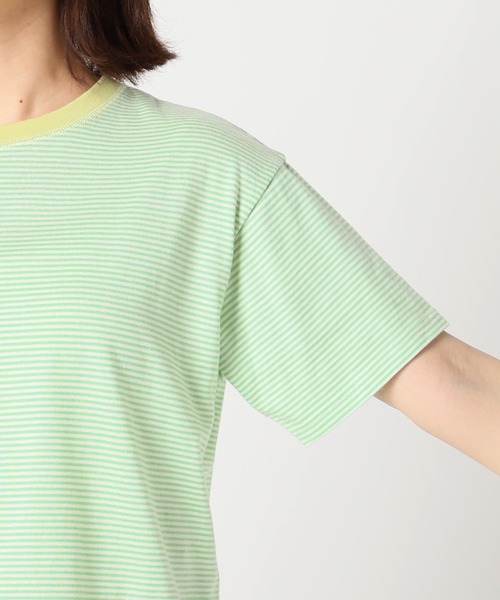 SLOBE citron.(スローブシトロン)の「SLOBE citron. カラーボーダーリンガーTEE【手洗い可能】◆(Tシャツ/カットソー・レディース・ブラウン/グリーン系その他・FREE)」の6枚目の写真