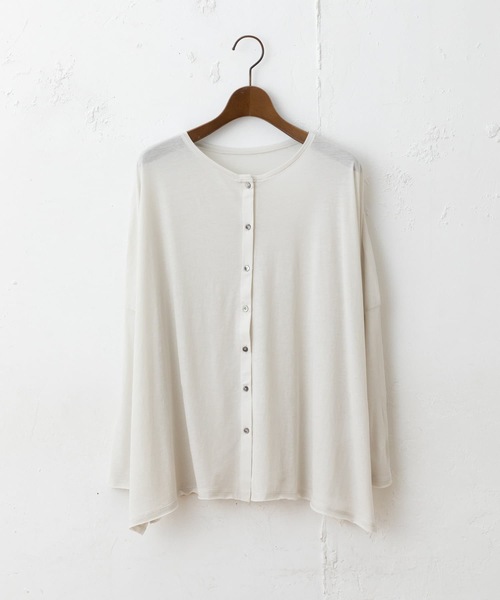 BEARDSLEY(ビアズリー)の「強撚ガーゼワイドカーデ(カーディガン/ボレロ・レディース・ブラック/ベージュ/アイボリー・FREE)」の1枚目の写真