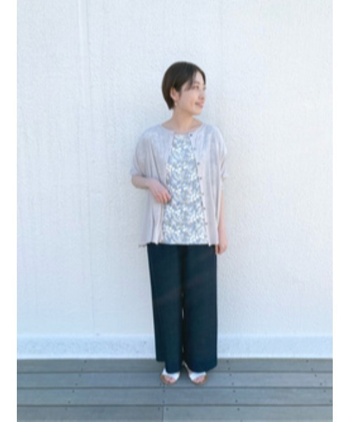 BEARDSLEY(ビアズリー)の「強撚ガーゼワイドカーデ(カーディガン/ボレロ・レディース・ブラック/ベージュ/アイボリー・FREE)」の22枚目の写真