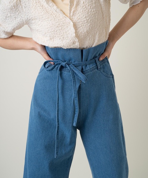 Kastane（カスタネ）の「スーパーハイウエストベアデニムパンツ（デニムパンツ・レディース・サックスブルー/ブラック・1/2）」の17枚目の写真