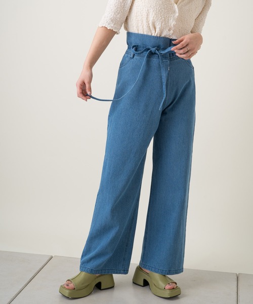 【スタイリング/ケイシラハタ】美品　定価46200円ベアカットハイウエストパンツ スタイリング/ケイシラハタ】美品 ベアカットハイウエストパンツ