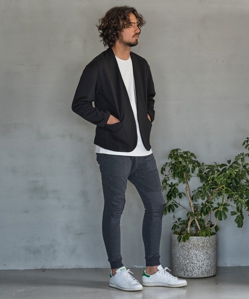 Magine(マージン)の「mj7935-URAKE MINIMAL EASY JACKET ジャケット(ノーカラージャケット・メンズ・チャコール/ベージュ/ブラック・48/44/46)」の11枚目の写真