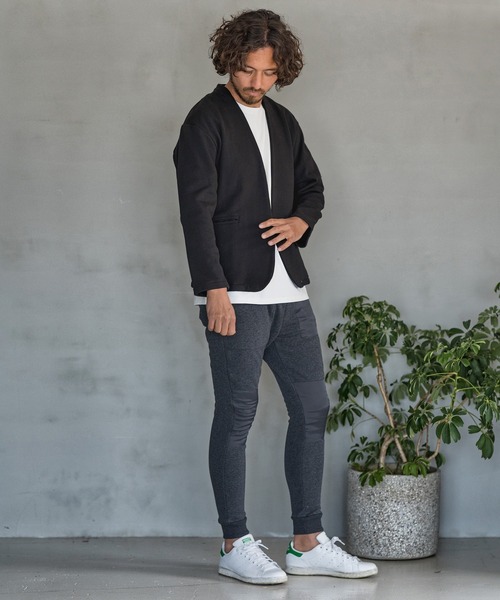 Magine(マージン)の「mj7935-URAKE MINIMAL EASY JACKET ジャケット(ノーカラージャケット・メンズ・チャコール/ベージュ/ブラック・48/44/46)」の12枚目の写真