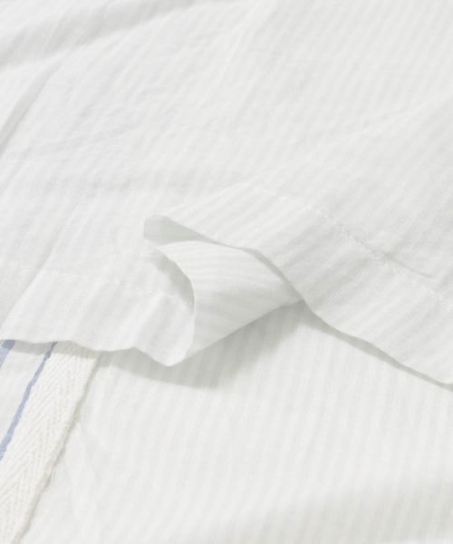 siiwa(シーワ)の「siiwa カディ先染めストライプシャツプルオーバー(シャツ/ブラウス・レディース・ブルー/イエロー・ONE)」の5枚目の写真