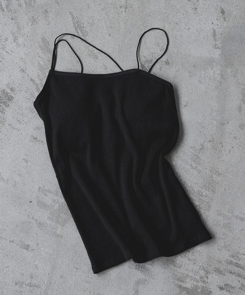 A part by（アパートバイ）の「コットンオーガビッツアシメカップ付きキャミソール　949671（キャミソール・レディース・アイボリー/ブラック/グレー系その他3・MEDIUM/LARGE）」の3枚目の写真