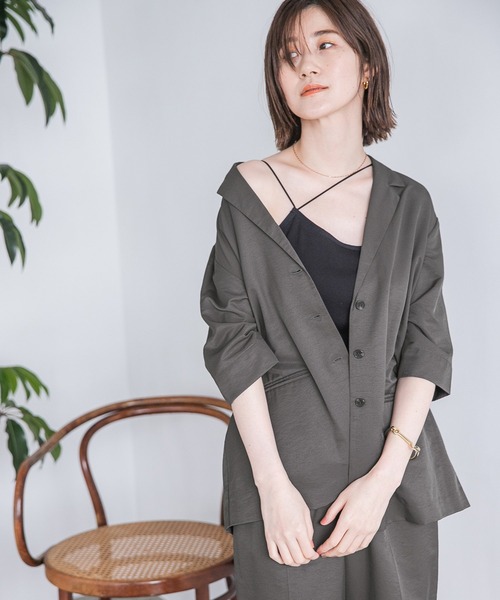 A part by（アパートバイ）の「コットンオーガビッツアシメカップ付きキャミソール　949671（キャミソール・レディース・アイボリー/ブラック/グレー系その他3・MEDIUM/LARGE）」の17枚目の写真