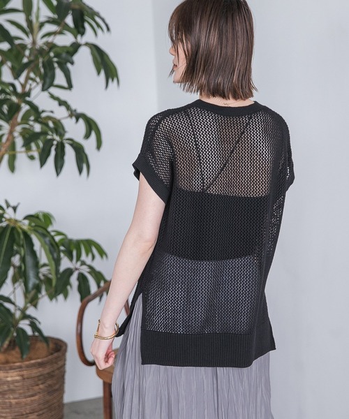 A part by（アパートバイ）の「コットンオーガビッツアシメカップ付きキャミソール　949671（キャミソール・レディース・アイボリー/ブラック/グレー系その他3・MEDIUM/LARGE）」の18枚目の写真