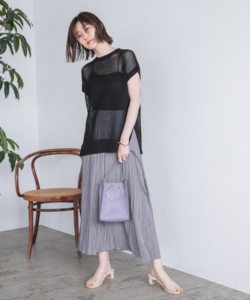 A part by（アパートバイ）の「コットンオーガビッツアシメカップ付きキャミソール　949671（キャミソール・レディース・アイボリー/ブラック/グレー系その他3・MEDIUM/LARGE）」の19枚目の写真