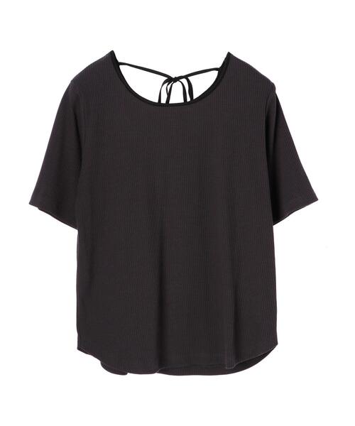 Green　Parks（グリーンパークス）の「パイピングリブ5分袖カットソー＊（Tシャツ/カットソー・レディース・オフホワイト/ミント/チャコールグレー・FREE）」の17枚目の写真