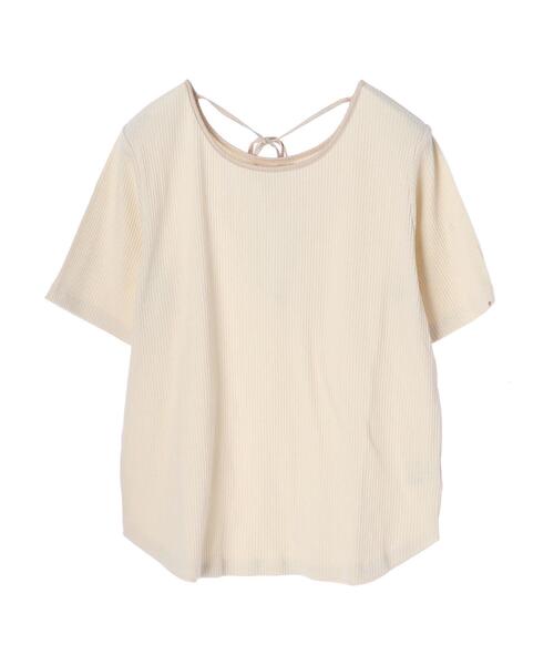 Green　Parks（グリーンパークス）の「パイピングリブ5分袖カットソー＊（Tシャツ/カットソー・レディース・オフホワイト/ミント/チャコールグレー・FREE）」の15枚目の写真