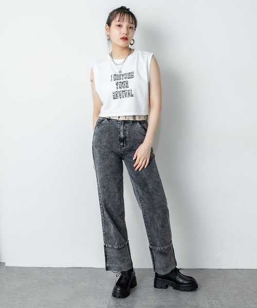 RASVOA(ラスボア)の「ゼブラロゴクロップドタンクトップ(タンクトップ・レディース・オフホワイト/ブラック・FREE)」の22枚目の写真