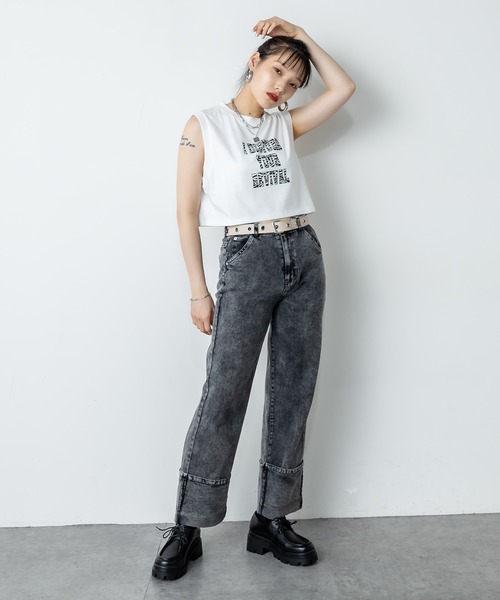 RASVOA(ラスボア)の「ゼブラロゴクロップドタンクトップ(タンクトップ・レディース・オフホワイト/ブラック・FREE)」の10枚目の写真