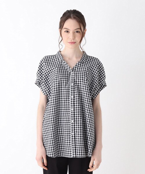 DRESKIP（ドレスキップ）の「◆お袖ボリュームスキッパーブラウス（シャツ/ブラウス・レディース・ダークグリーン/オフホワイト/ブラック系1・02/03/04）」の4枚目の写真