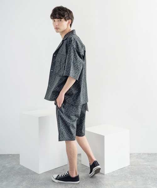 Rocky Monroe(ロッキーモンロー)の「オーバーサイズ ミリタリー ワーク 半袖CPOシャツ / シェフシャツ(シャツ/ブラウス・メンズ・ストライプ/インディゴブルー/ワンウォッシュ/ブラック系/ホワイト系/ブラック系1/グレー系/レオパード・M/L/XL)」の22枚目の写真
