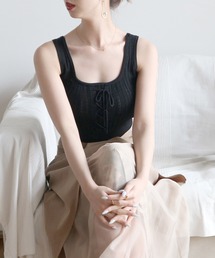 柄編みタンクトップ