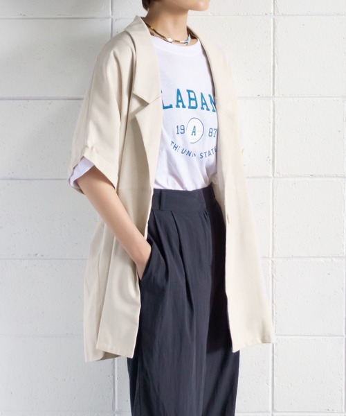 me+em select（ミームセレクト）の「コクーンオーバーゆるジャケット（テーラードジャケット・レディース・ベージュ/ホワイト/グリーン/ブラウン/キャメル/ブラック・FREE）」の14枚目の写真