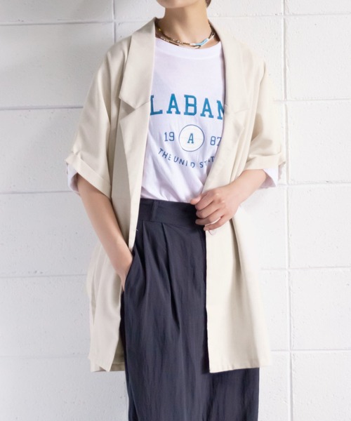 me+em select（ミームセレクト）の「コクーンオーバーゆるジャケット（テーラードジャケット・レディース・ベージュ/ホワイト/グリーン/ブラウン/キャメル/ブラック・FREE）」の15枚目の写真