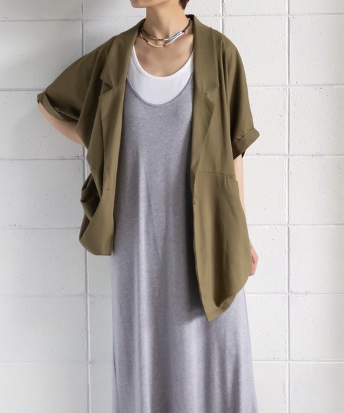 me+em select（ミームセレクト）の「コクーンオーバーゆるジャケット（テーラードジャケット・レディース・ベージュ/ホワイト/グリーン/ブラウン/キャメル/ブラック・FREE）」の17枚目の写真