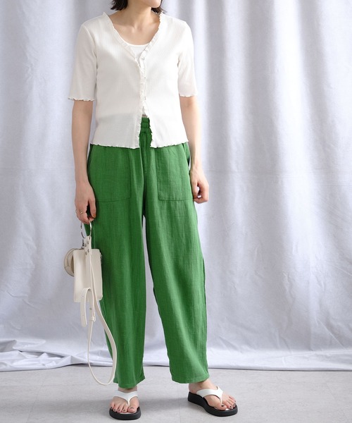 ＡＮＤＪ（アンドジェイ）の「フリルカーディガン&タンクトップ2枚セット（カーディガン/ボレロ・レディース・オフホワイト/カーキ/モカ/ブラック・M）」の10枚目の写真