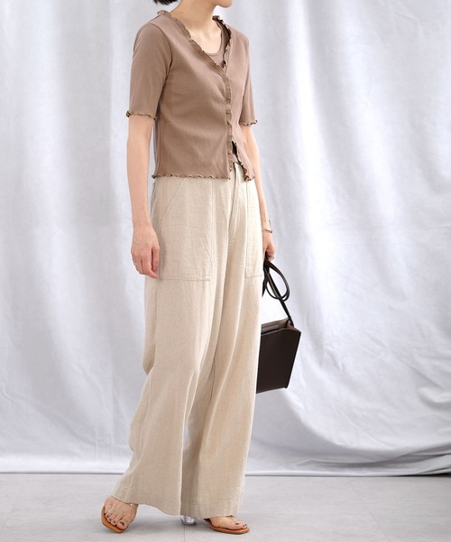 ＡＮＤＪ（アンドジェイ）の「フリルカーディガン&タンクトップ2枚セット（カーディガン/ボレロ・レディース・オフホワイト/カーキ/モカ/ブラック・M）」の18枚目の写真