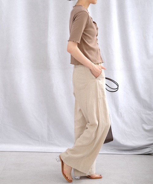 ＡＮＤＪ（アンドジェイ）の「フリルカーディガン&タンクトップ2枚セット（カーディガン/ボレロ・レディース・オフホワイト/カーキ/モカ/ブラック・M）」の21枚目の写真