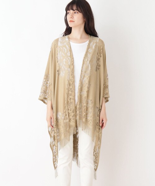 Cutie Blonde（キューティーブロンド）の「◆レースポンチョカーディガン（カーディガン/ボレロ・レディース・ブラック/ベージュ/マスタード・00）」の4枚目の写真