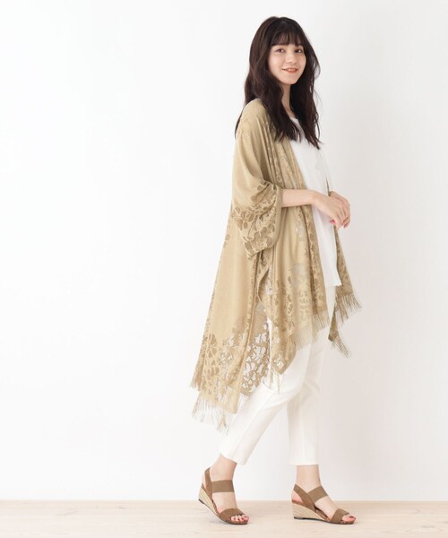Cutie Blonde（キューティーブロンド）の「◆レースポンチョカーディガン（カーディガン/ボレロ・レディース・ブラック/ベージュ/マスタード・00）」の8枚目の写真
