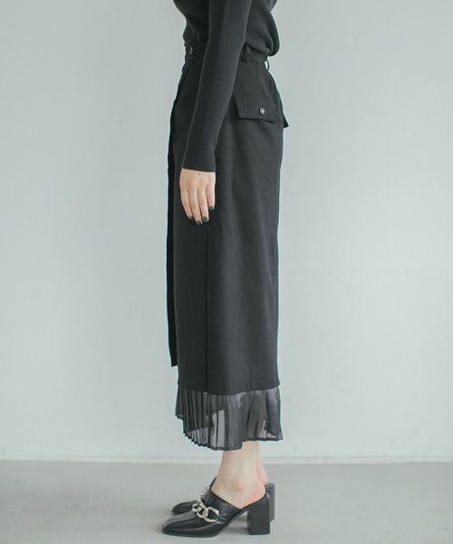 PAGEBOY（ページボーイ）の「プリーツレイヤードナロースカート（スカート・レディース・ブラック/カーキ・FREE）」の10枚目の写真