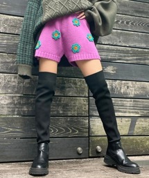 FLOWER CROCHET KNIT パンツ