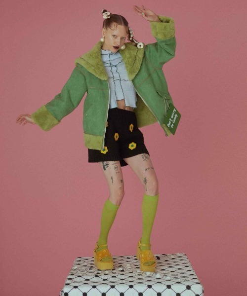 Candy Stripper（キャンディストリッパー）の「FLOWER CROCHET KNIT パンツ（その他パンツ・レディース・アイボリー/パープル/ブラック・2）」の13枚目の写真