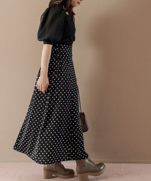 OLIVE des OLIVE(オリーブデオリーブ)の「Wフロント袖異素材プルオーバー(Tシャツ/カットソー・レディース・オフホワイト/ブラウン/ブラック・FREE)」の9枚目の写真