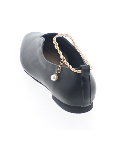 JELLY BEANS(ジェリービーンズ)の「2wayパールチェーンフラットパンプス(211-40208)JELLY BEANS(ジェリービーンズ)(パンプス・レディース・ブラック/ピンク/アイボリー・23/24/22.5/24.5/23.5)」の6枚目の写真