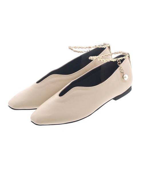 JELLY BEANS(ジェリービーンズ)の「2wayパールチェーンフラットパンプス(211-40208)JELLY BEANS(ジェリービーンズ)(パンプス・レディース・ブラック/ピンク/アイボリー・23/24/22.5/24.5/23.5)」の15枚目の写真