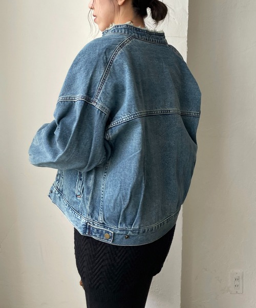 CAPRICIEUX LE'MAGE(カプリシューレマージュ)の「〈WEB限定〉スタンドカラーフリンジGジャン(デニムジャケット・レディース・ネイビー/ブルー・FREE)」の22枚目の写真