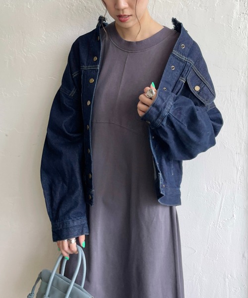 CAPRICIEUX LE'MAGE(カプリシューレマージュ)の「〈WEB限定〉スタンドカラーフリンジGジャン(デニムジャケット・レディース・ネイビー/ブルー・FREE)」の17枚目の写真