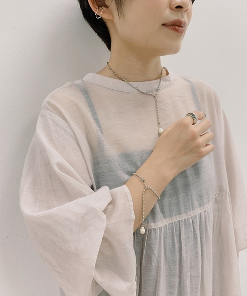 natural couture(ナチュラルクチュール)の「【ZOZO限定】ボールチェーンパール4点セット(ネックレス・レディース・シルバー/ゴールド・FREE)」の8枚目の写真