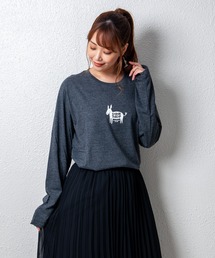 デザインプリントロングスリーブTシャツ メッセージ ボックスロゴ キャンプ スケボー 自転車 ハンバーガー コーヒー くすみ スモーキーカラー
