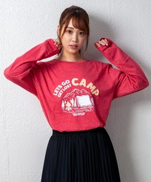 デザインプリントロングスリーブTシャツ メッセージ ボックスロゴ キャンプ スケボー 自転車 ハンバーガー コーヒー くすみ スモーキーカラー