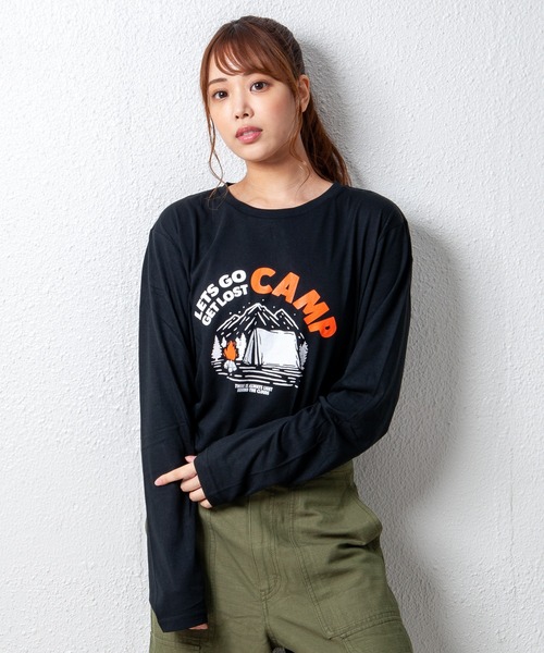 GGD（ジージーディー）の「デザインプリントロングスリーブTシャツ　メッセージ　ボックスﾛｺﾞ　キャンプ　スケボー　自転車　ハンバーガー　コーヒー　くすみ　スモーキーカラー（Tシャツ/カットソー・レディース・グリーン系その他4/グレー系その他2/ブラック系2/レッド/ブラック/ブラック系/ブラック系その他3/ブラック系その他6/ブラック系その他/ピンク系その他/ブラウン系その他3/ホワイト系その他5/ピンク/ブルー系その他3/ホワイト/ブラック系3/グリーン/ブラウン/グリーン系その他5/ブラウン系その他/グレー系その他3/グリーン系その他3/ホワイト系その他4/グレー/ホワイト系その他3/ブラウン系その他2/ブラック系その他2/ブラック系その他5/ブルー系その他/ホワイト系その他/ブルー系その他2/レッド系その他2/ネイビー系1/ホワイト系その他6/グリーン系その他2/ピンク系その他2/レッド系その他/ブラック系その他4/ブラック系その他7/グレー系その他4/ネイビー/ブラック系1/ブルー/グリーン系その他/グレー系その他/ピンク系その他3/ネイビー系/ホワイト系その他2/ブルー系その他4/ブラック系5/ホワイト系その他7/グレー系その他5/ブラック系4/グリーン系その他6/ブルー系その他5/ブラック系6/イエロー/ピンク系その他4/グリーン系その他7/オレンジ・L/LL/M）」の14枚目の写真