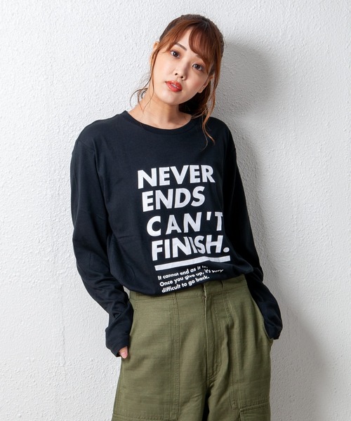 GGD（ジージーディー）の「デザインプリントロングスリーブTシャツ　メッセージ　ボックスﾛｺﾞ　キャンプ　スケボー　自転車　ハンバーガー　コーヒー　くすみ　スモーキーカラー（Tシャツ/カットソー・レディース・グリーン系その他4/グレー系その他2/ブラック系2/レッド/ブラック/ブラック系/ブラック系その他3/ブラック系その他6/ブラック系その他/ピンク系その他/ブラウン系その他3/ホワイト系その他5/ピンク/ブルー系その他3/ホワイト/ブラック系3/グリーン/ブラウン/グリーン系その他5/ブラウン系その他/グレー系その他3/グリーン系その他3/ホワイト系その他4/グレー/ホワイト系その他3/ブラウン系その他2/ブラック系その他2/ブラック系その他5/ブルー系その他/ホワイト系その他/ブルー系その他2/レッド系その他2/ネイビー系1/ホワイト系その他6/グリーン系その他2/ピンク系その他2/レッド系その他/ブラック系その他4/ブラック系その他7/グレー系その他4/ネイビー/ブラック系1/ブルー/グリーン系その他/グレー系その他/ピンク系その他3/ネイビー系/ホワイト系その他2/ブルー系その他4/ブラック系5/ホワイト系その他7/グレー系その他5/ブラック系4/グリーン系その他6/ブルー系その他5/ブラック系6/イエロー/ピンク系その他4/グリーン系その他7/オレンジ・L/LL/M）」の11枚目の写真