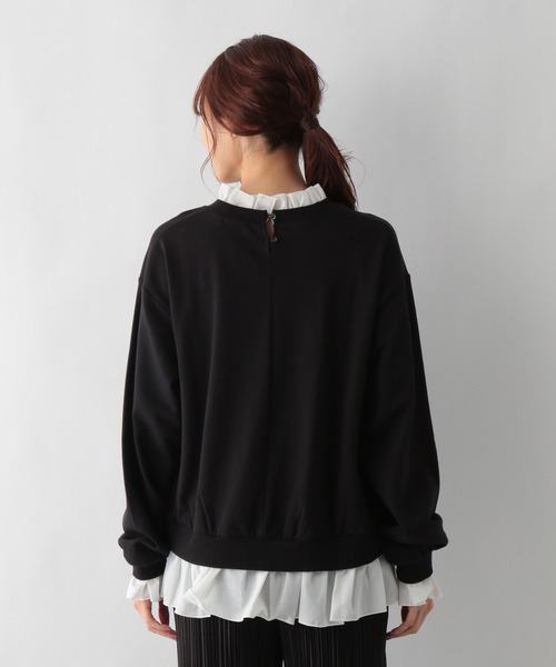 GLOBAL WORK（グローバルワーク）の「キレイ見えサラサラフリル長袖/958099（Tシャツ/カットソー・レディース・ブラック/グレー系その他・MEDIUM/LARGE）」の15枚目の写真