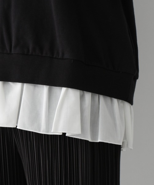 GLOBAL WORK（グローバルワーク）の「キレイ見えサラサラフリル長袖/958099（Tシャツ/カットソー・レディース・ブラック/グレー系その他・MEDIUM/LARGE）」の12枚目の写真