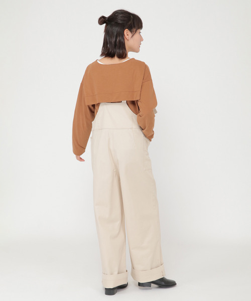 LBC（エルビーシー）の「【ZOZO限定】起毛ツイルフレンチワイドサロペ（サロペット/オーバーオール・レディース・オフホワイト/ブラック・M）」の13枚目の写真