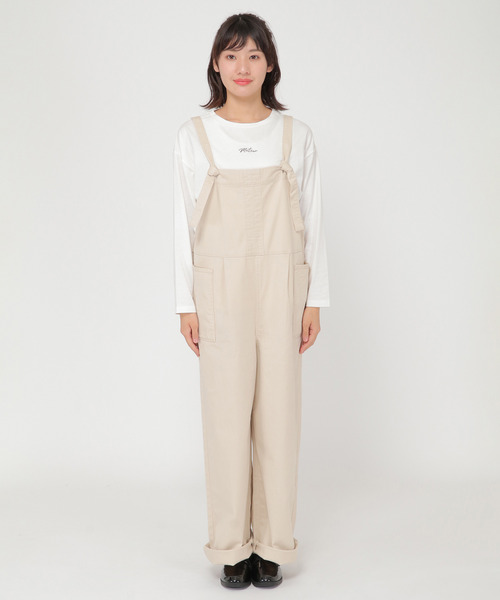 LBC（エルビーシー）の「【ZOZO限定】起毛ツイルフレンチワイドサロペ（サロペット/オーバーオール・レディース・オフホワイト/ブラック・M）」の10枚目の写真